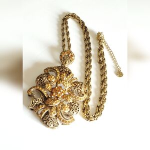 Vtg. Butler Pendant & FAC Rope Chain Necklace